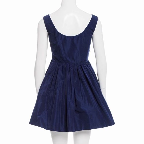 MIU MIU Silk Faille Babydoll Mini Dress in Blue Size 38 / US 0 - Picture 2 of 5